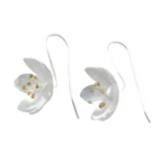 Silver Flower Drop Earrings