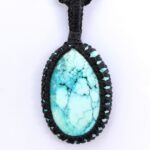 Handcrafted Turquoise Stone Macramé Pendant Necklace