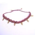 Handcrafted Macramé Boho Anklet with Antique Brass Charms