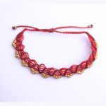 Handcrafted Red Macramé Beaded Bracelet