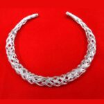 Silver-Tone Braided Open Choker Necklace