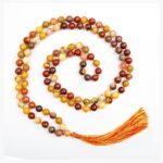 Multicolor Natural Stone Bead Tassel Mala Necklace